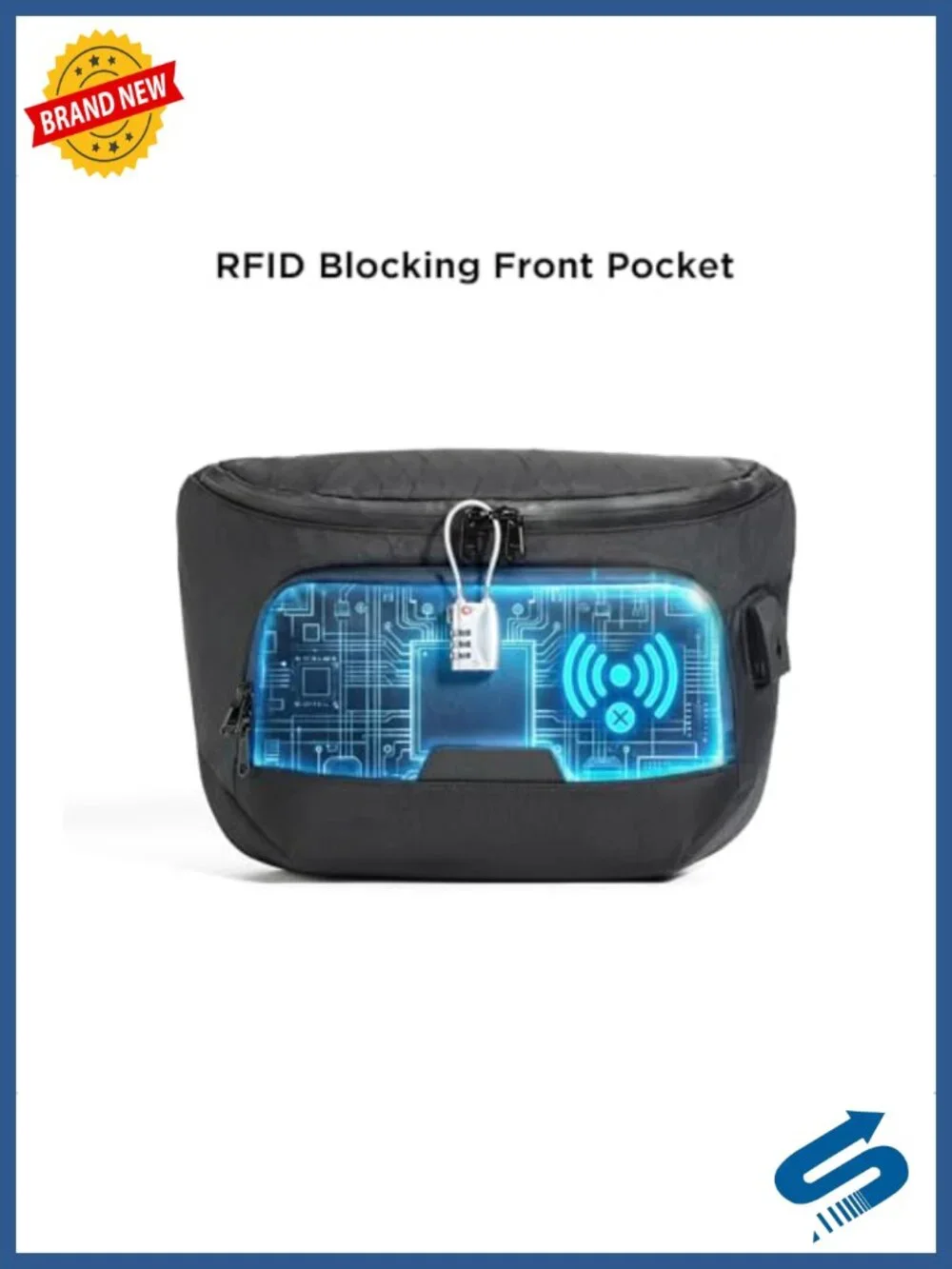 8L RFID-Blocking Sling Bag with Maglockz Buckle, X-Pac VX21 Weatherproof
